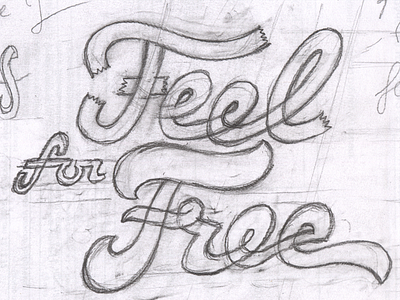 Fell For Free calligraphy lettering letters logotype scatch typography