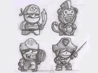 Pirates character illustration monkey pirates scatch