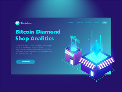 Isometric Header Page Illustration Bitcoin Diamond Wallet 3d 3d illustration bitcoint clean design experience hero section illustration isometric isometric illustration landing page ui user experience user interface ux