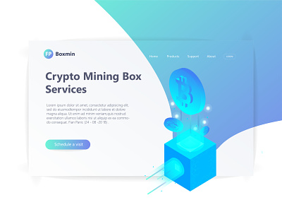 3D Isometric Header Page Illustration 3d 3d illustration bitcoin blue clean design crypto hero image hero section illustration isometric landing page landingpage tech ui user experience user interface ux