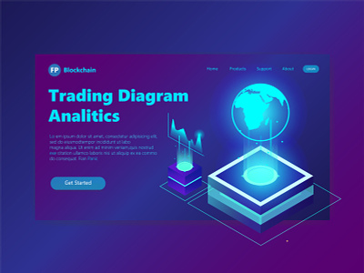 3D Header Page Illustration Trading Analitic 3d 3d illustration analitic clean design diagram hero image hero section illustration landing page landingpage trading trading platform ui user experience user interface ux