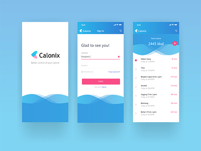 UI Mobile Login Page Calonix App