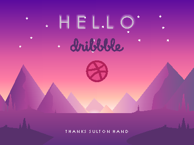 Hello Dribble, First Shot debut first shot flat flat mountain hello dribbble invite mountain