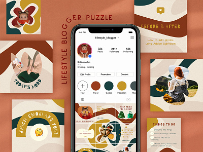 Lifestyle Blogger Template blogger instagram puzzle social media