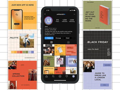 Unit Instagram Templates article blogger branding bright colors fashion instagram instagram posts psd social media templates