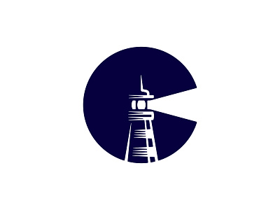 Letter C Lighthouse 📌 Logo for Sale bar beacon cafe engraving etching fish fishing icon letter lighthouse logo monogram negative space pharos restaurant seafood seamark seaport vintage