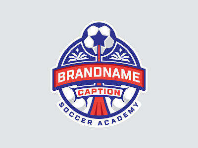 Soccer 📌 Logo for Sale academy badge camp coat of arms education emblem football launching logodesign logos palm rocket school soccer soccer ball socker sport star start team