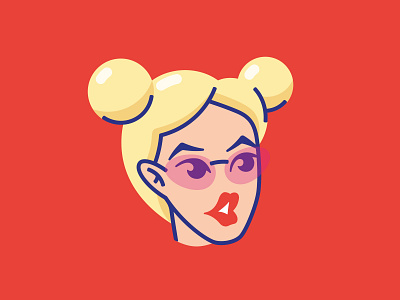 Daring Blonde 📌 Logo for Sale blonde character cosmetic face fashion female girl hair lady lips logo makeup mascot sister smile striptease sunglasses teen woman youth