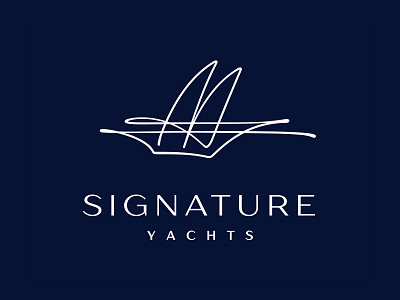 Signature Yacht Logo 📌 Logo was Sold beach blue cafe hotel logo luxury nave one line pleasure boat restaurant sail sea seafood ship signature sport vessel water waves yacht
