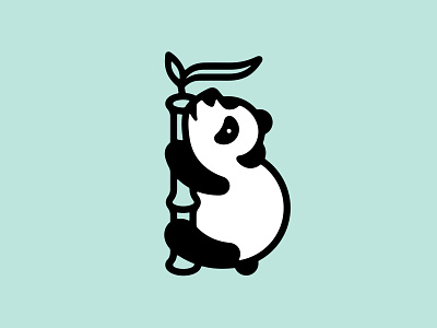 Stubborn Panda 📌 Logo for Sale animal bamboo bear cafe cartoon climb fresh green healthy jewelry kids letter logo mascot nature panda restaurant vegan vegetarian
