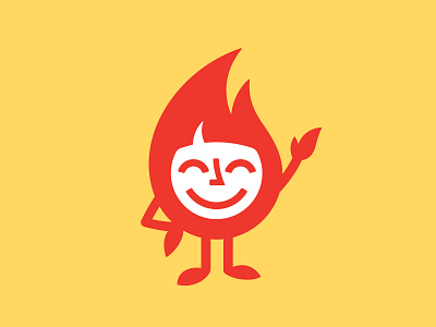 Flame Character 📌 Logo for Sale burn cartoon character comics cute fire flame fun funny happy head hot illustration light logo mascot personage smile travel