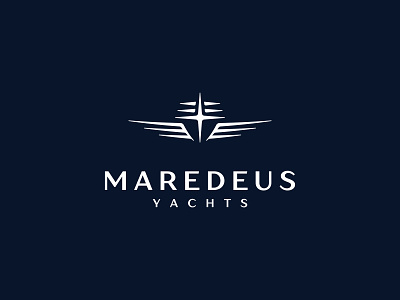 Maredeus branding celestial cross cruise design deus god illustration logo mare marine master nautical sea ship star waves yacht