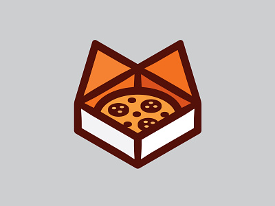 Pizza Fox 📌 Logo for Sale animal axonometry bar box cafe character chef comics cook cooking delivery fast food fox jaws logo pizza restaurant running