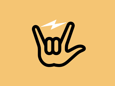 Rock Power 📌 Logo for Sale devil emoji energy entertainment finger gesture gym hand horns ily lets play lightning logo love music power rock rocknroll star workout