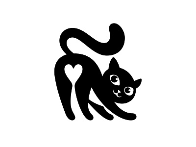 Stretching Cat 📌 Logo was Sold animal ass back backside booty care cat fanny grooming heart kitty logo love pet pussycat sex shop stretching vet veterinarian