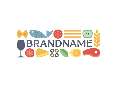 Food Market 📌 Logo for Sale bakery bar cafe farmer food french gastro grocery harvest italy logo market marketplace mosaic organic pasta restaurant shop store vegetables