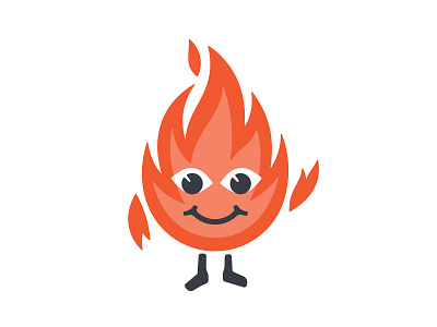 Cute Flame 📌 Logo for Sale bbq burn character comics cute delivery fast food fire flame fun funny hot kids light logo mascot meat personage steak toys