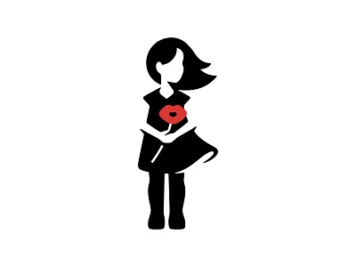 Charity Girl 📌 Logo was Sold care charitable charity children donation family flower foundation girl giving health heart help human kids logo medicine red support woman
