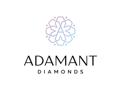 Adamant Diamonds a cutting diamond faceted flower jewel jewelry kaleidoscope letter logo rays shop store sun