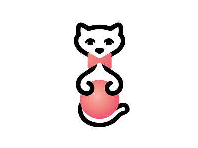 Funny Kitten 📌 Logo for Sale baby ball bow tie cartoon cat character children funny game kids kitten kitty logo mascot pet pet shop play puppy toys veterinary