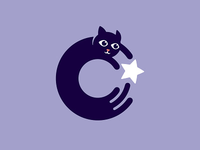 Playful Cat 📌 Logo for Sale beauty c care cartoon cat circular cosmetics fanny grooming jewelry kid kitty letter logo pet round star toys vet veterinarian