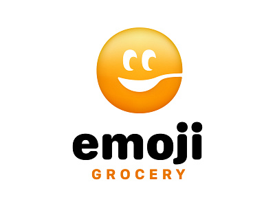 Eating Emoji 📌 Logo for Sale cafe delivery dish e eating emoji emoticon eyes face fast food grocery junk letter logo restaurant shop smile smiley spoon
