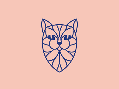 Linecat 📌 Logo for Sale animal beauty cat clothes cunning ears fashion flower grooming kids leaves lineart lion logo outline panther petals shield smile tiger