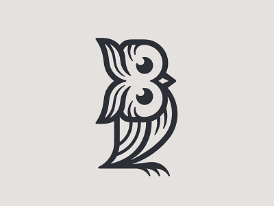 B Owl 📌 Logo for Sale animal bar beak eagle owl eye feathers flying food glasses head heraldic heraldry leader logo mascot night bird owl restaurant wings wisdom