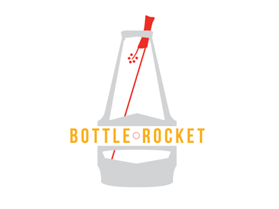 Bottle Rocket brand identity logo mark three color
