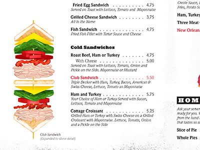 Cottage Café Menu illustration menu print