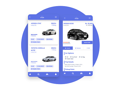 Car Rentals App Design