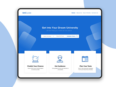 Uniguide Landing Page homepage portal student ui uiux university ux