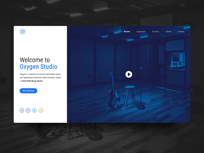 Main page for recording studio website desktop interface main minimal music recording sketch studio ui ux web