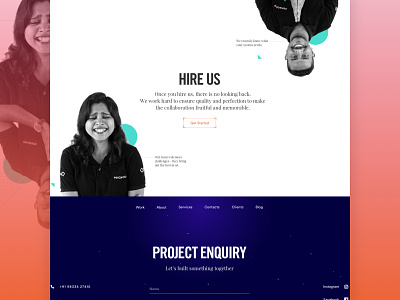 Psych | Hire us section app hire us homepage icon landing page minimal mobile muzli roy suvo typography ui ux website