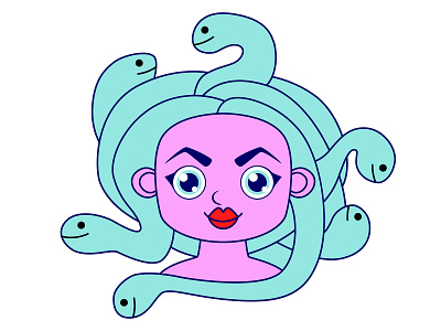 Medusa Gorgon cartoon character design fantasy gorgon icon illustration kawaii legend logo magic mascot medusa mythology portrait vector woman