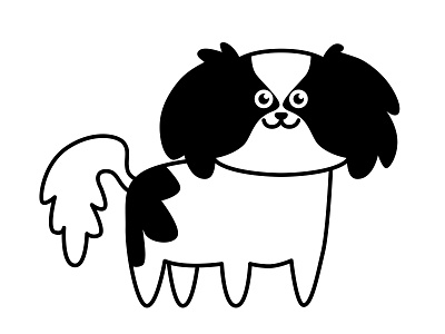 Japanese Chin animal friendly fun happy icon kawaii line logo mascot pet puppy tshirt vector