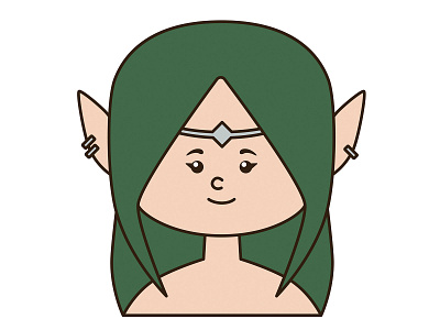 Elf art cartoon character design fairy tale fantasy girl icon illustration kawaii logo magic mascot portrait queen vector woman