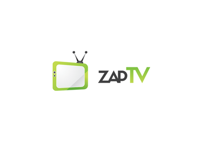 ZapTV logo logotype shows television tv