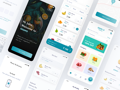 Odikko animation app design flat illustration minimal mockup ui ux website