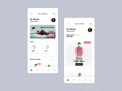 ELITANT Fitness App UI