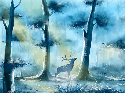 Digital Painting | Morning Forest autodesk design digital painting illustration sketchbook