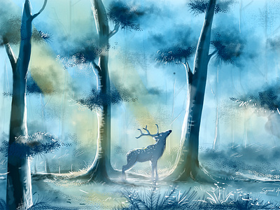 Digital Painting | Morning Forest
