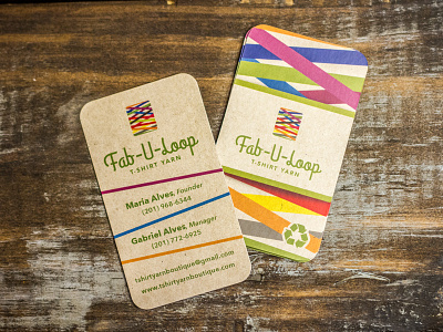 Fab-U-Loop Card brand identity branding business card business cards graphic design identity print print design yarn