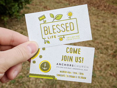 Blessed Life Series - Invite Card blessed business card church finances growth invite card life money print design sermon art sermon series spring