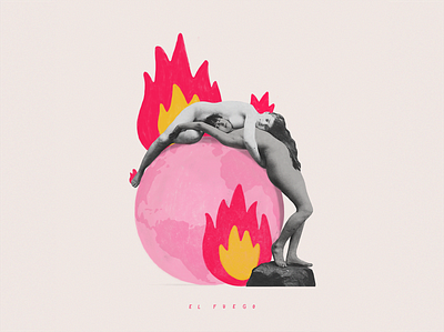 el fuego collage feminist fire illustration latin riot women