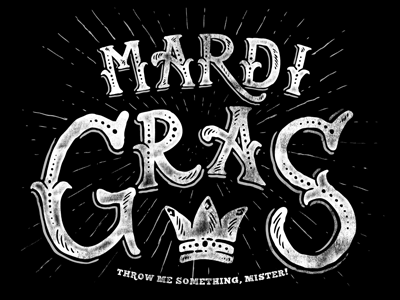 Mardi Gras lettering typography