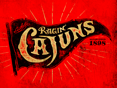 Cajuns Pennant baseball cajun cajuns lettering t shirt ul vintage