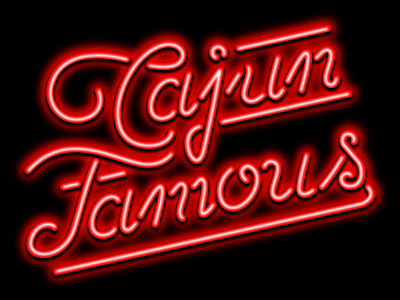 Cajun Famous cajun neon sign t shirt typography