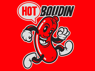 Hot Boudin boudin cajun cartoon illustration louisiana