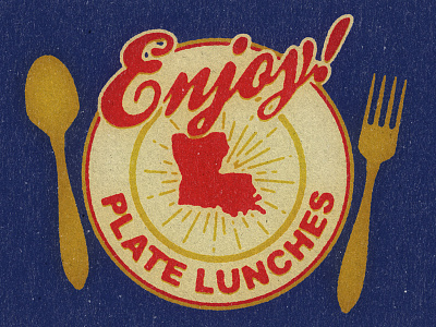 Enjoy Plate Lunches illustration louisiana lunch t shirt vintage